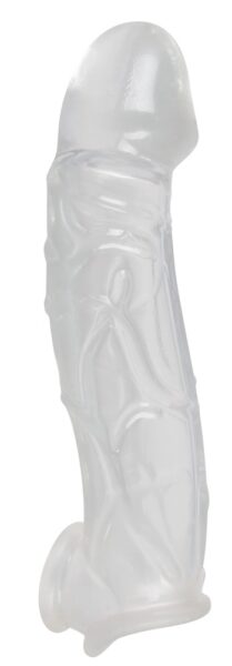 Alternative view of Crystal Penis Sleeve with extension & ball ring