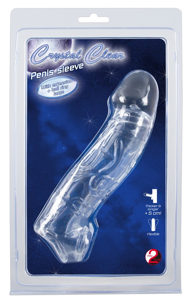 Crystal Penis Sleeve with extension & ball ring