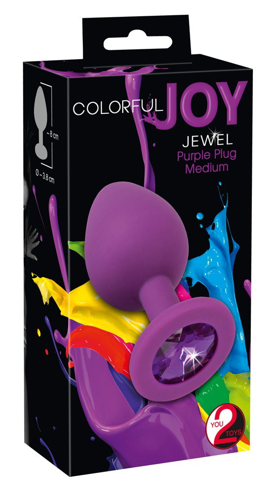 Colorful Joy Jewel Purple Plug Medium