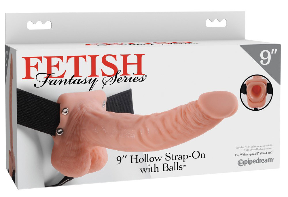 Fetish Fantasy Series 9“ Hollow Strap-on with Balls