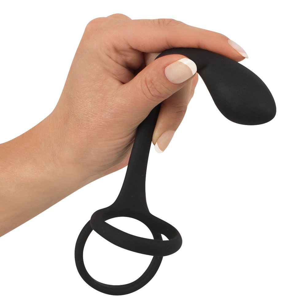 Black Velvets Cock & ball ring with butt plug – Bild 4
