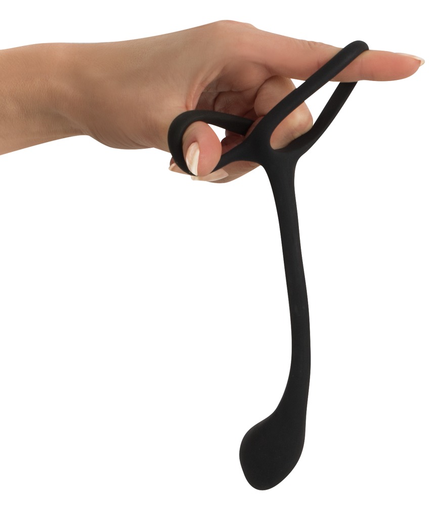 Black Velvets Cock & ball ring with butt plug – Bild 5