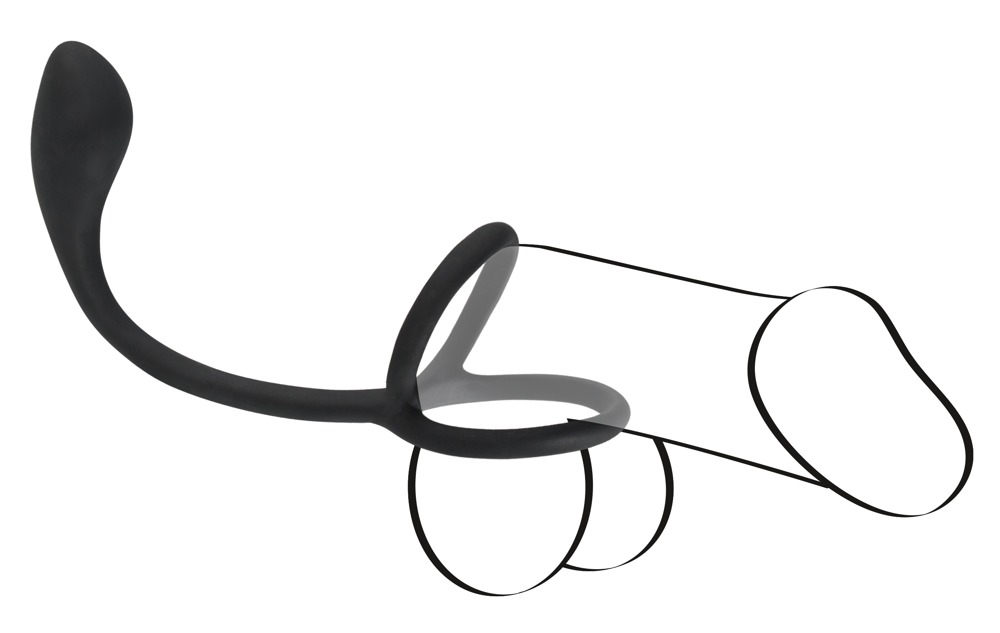 Black Velvets Cock & ball ring with butt plug – Bild 6