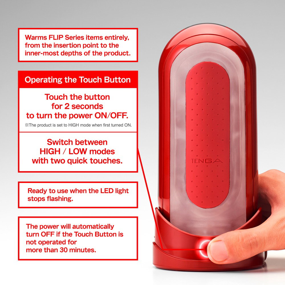 TENGA Flip 0 (Zero) Red Warmer Package – Bild 7