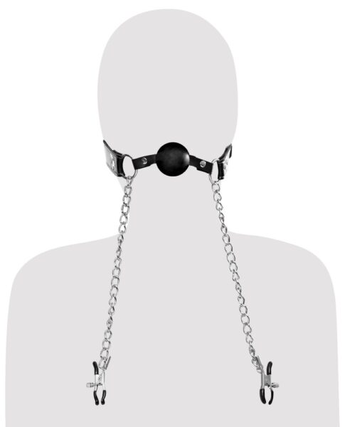 Fetish Fantasy Extreme Deluxe Ball Gag and Nipple Clamps – Bild 5