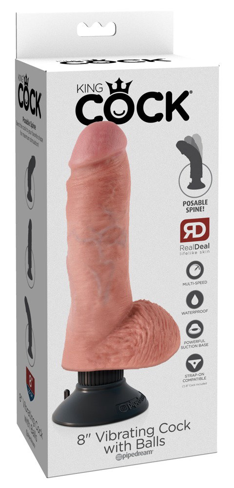 King Cock 8“ Vibrating Cock with Balls
