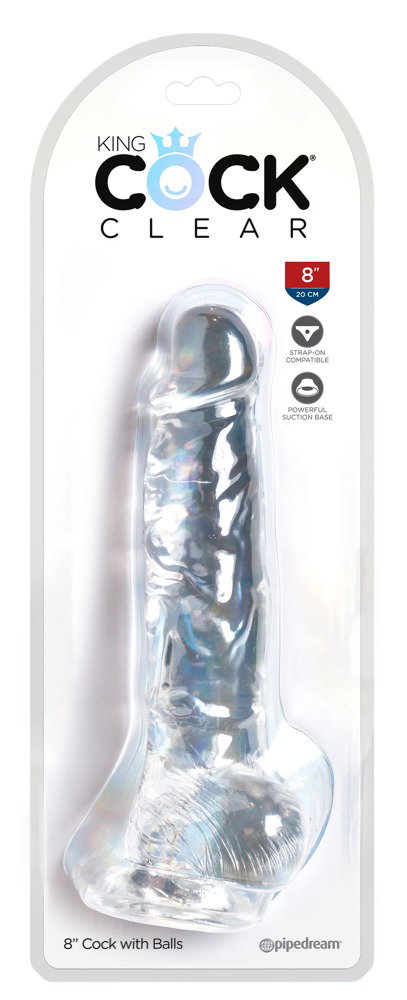 King Cock Clear 8“ Cock with Balls