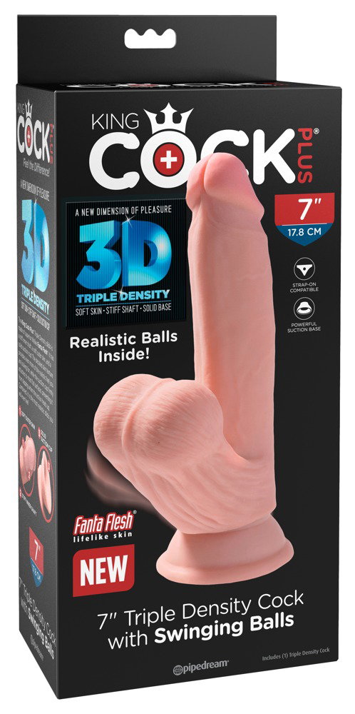 King Cock Plus Triple Density Cock with Swinging Balls
