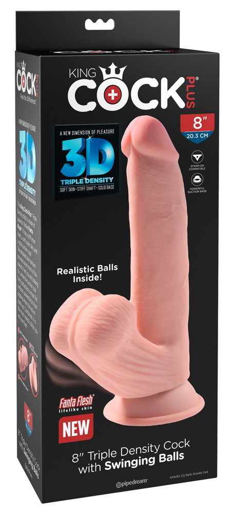 King Cock Plus Triple Density Cock with Swinging Balls