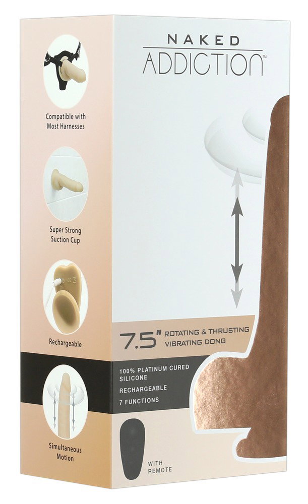 Naked Addiction 7,5“ Rotating & Thrusting Vibrating Dong