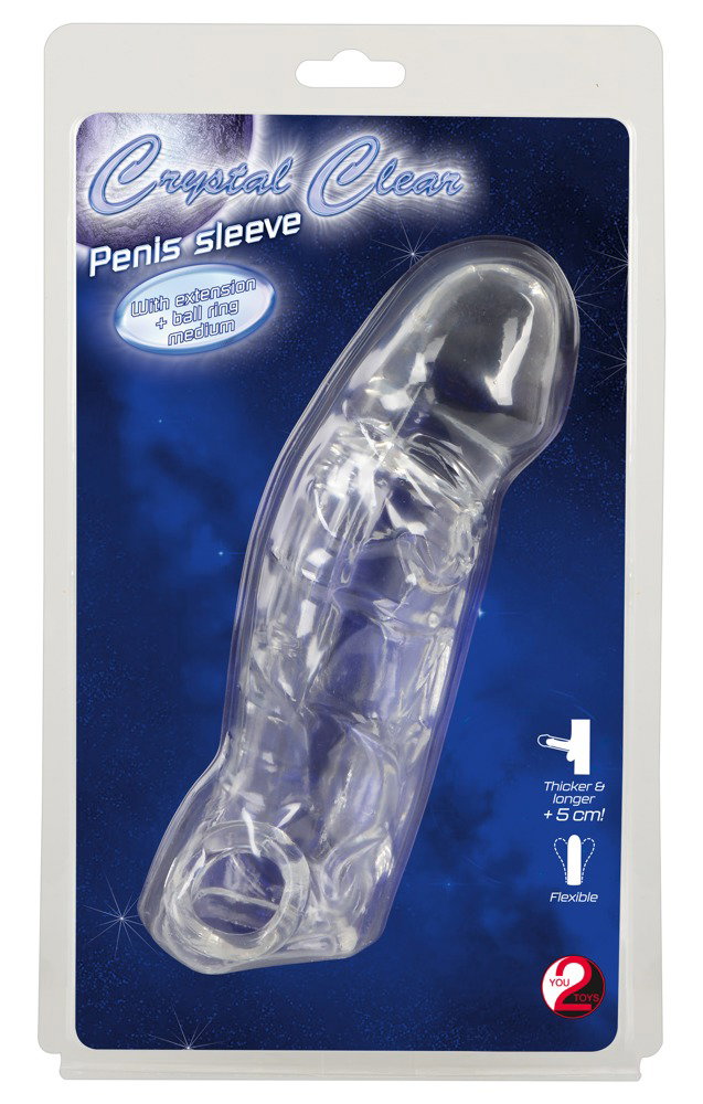 Crystal Penis Sleeve with extension + ball ring
