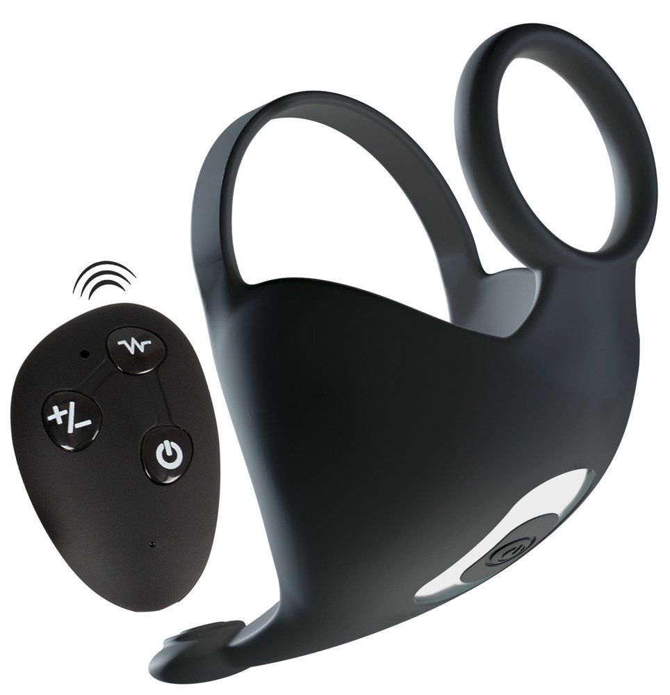 Alternative view of Rebel Cock ring with RC ball massager