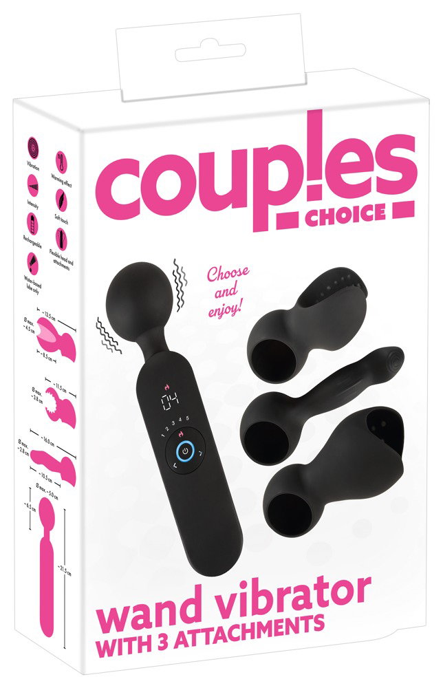 Couples Choice wand vibrator with 3 Attachments