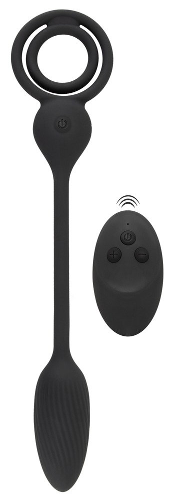 Alternative view of Rebel Cock and Ball Ring with a RC Butt Plug
