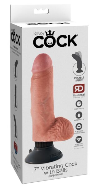 King Cock 7“ Vibrating Cock with Balls