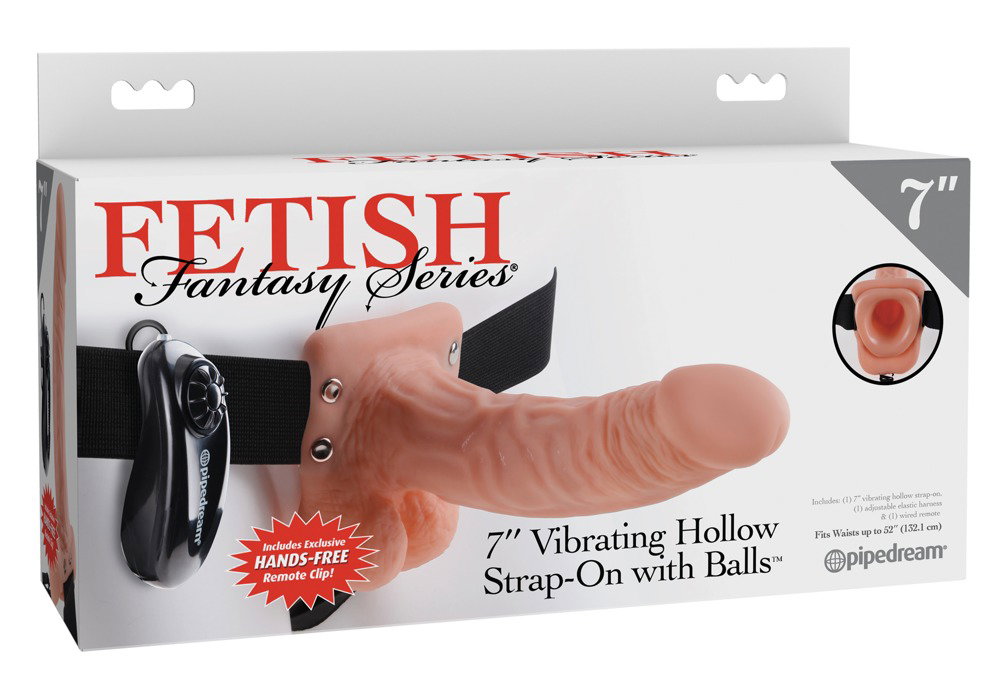 Fetish Fantasy Series 7“ Vibrating Hollow Strap-on