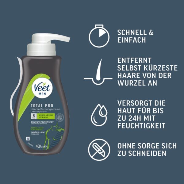 Veet Men TOTAL PRO Haarentfernungscreme – Bild 4