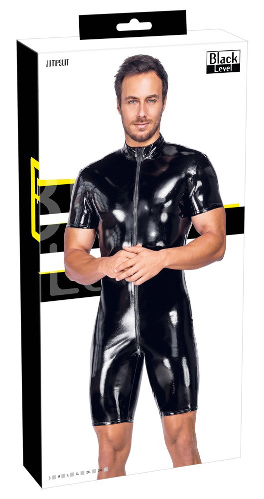 Black Level Kurzoverall aus Lack