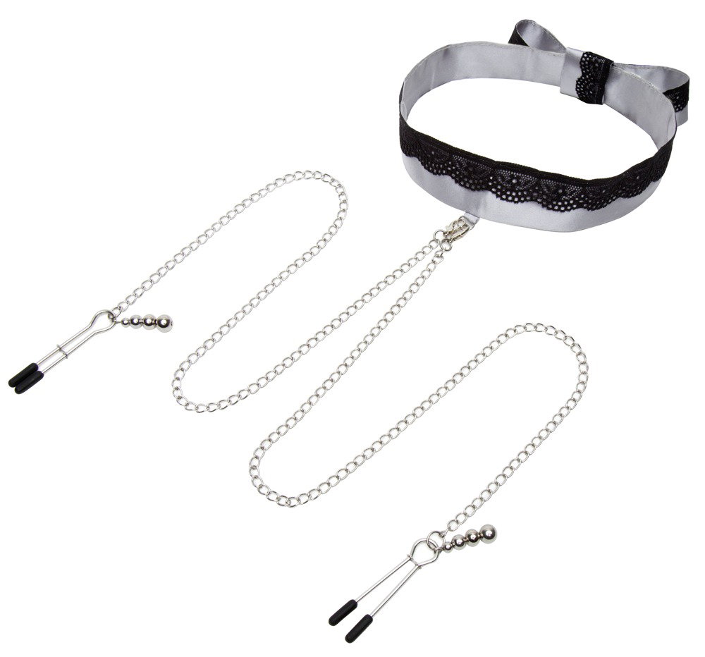 Alternative view of Fifty Shades of Grey Play Nice Satin Collar & Nipple Clamps
