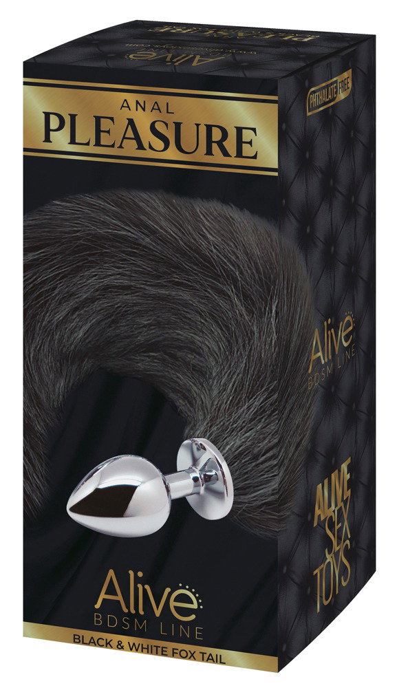 Alive Black & White Fox Tail