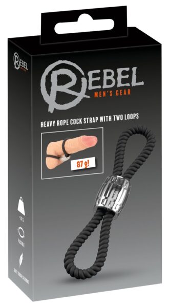 Rebel Heavy Rope Cock Strap with two Loops