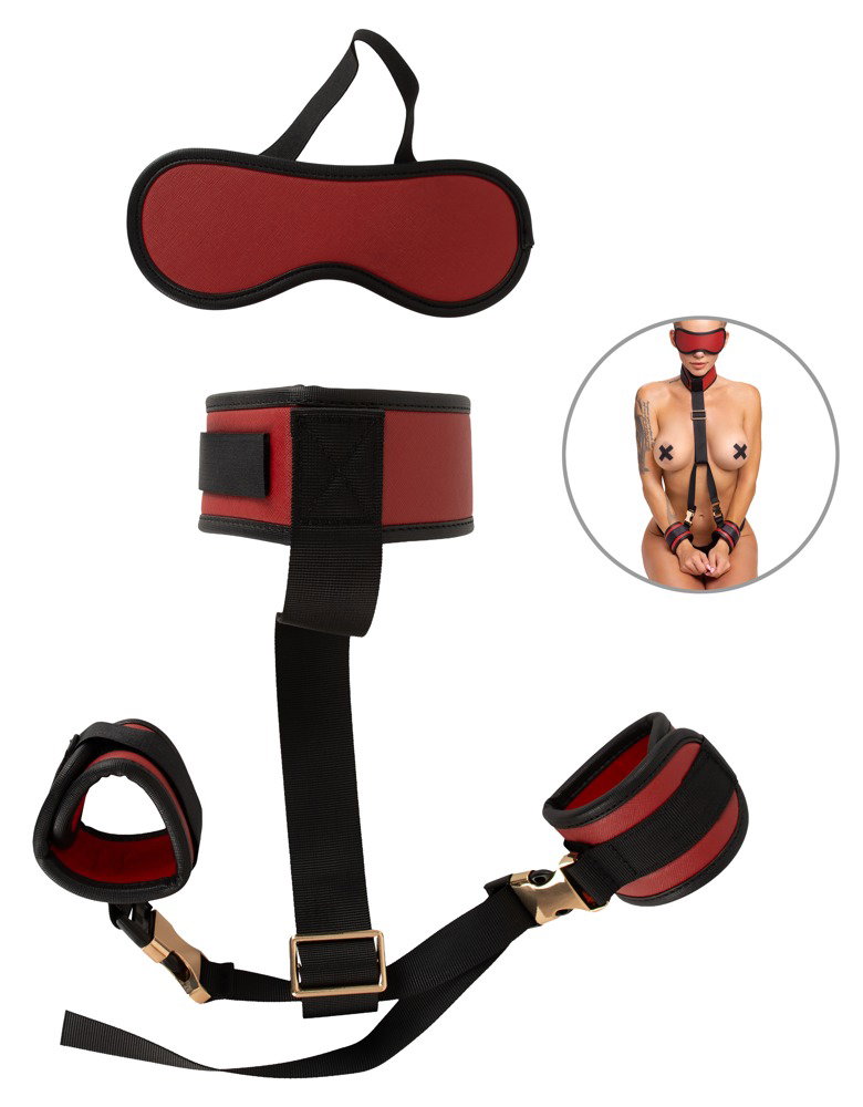 Alternative view of Bad Kitty Neck to Wrist Bondage Set