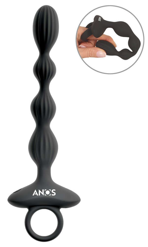 Alternative view of ANOS Flexible Anal Beads with Jumping Vibrations