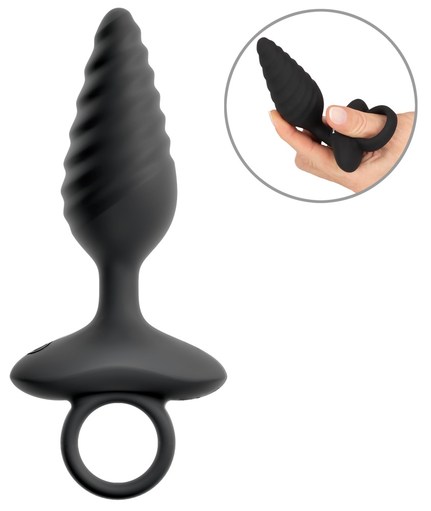 Alternative view of ANOS Flexible Butt Plug Twisted Design with Vibrations