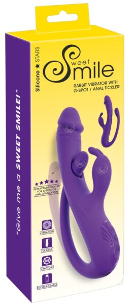 Sweet Smile Rabbit Vibrator with G-Spot/Anal Tickler