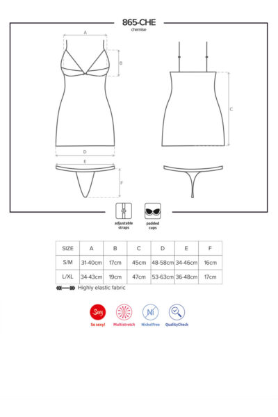Obsessive 865-CHE-1 Chemise schwarz – Bild 7