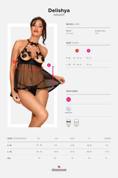 Obsessive Delishya Babydoll schwarz – Bild 7