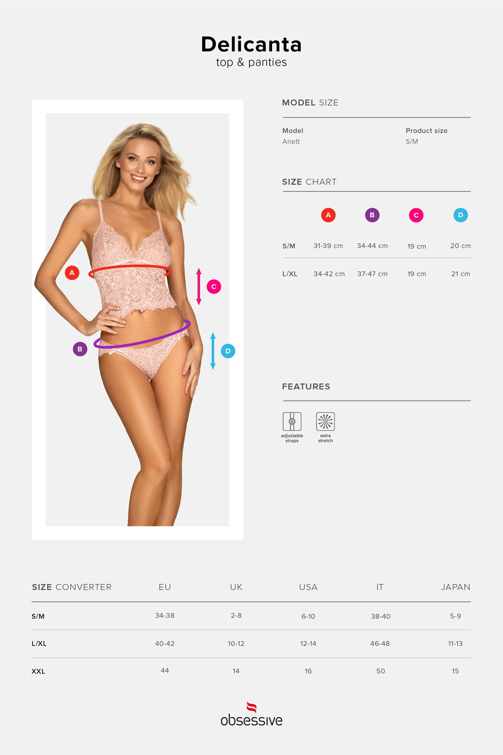 Obsessive Delicanta Top & Panties rosa – Bild 7