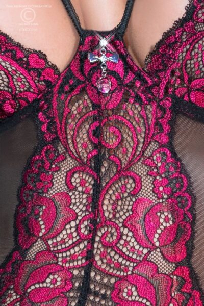 Chilirose Corsage CR4213 schwarz/pink – Bild 7