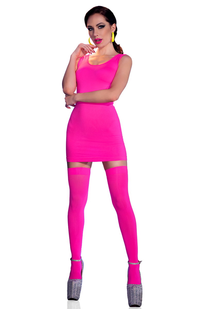Chilirose Nahtloses Minikleid + Strümpfe CR4305 hotpink – Bild 3