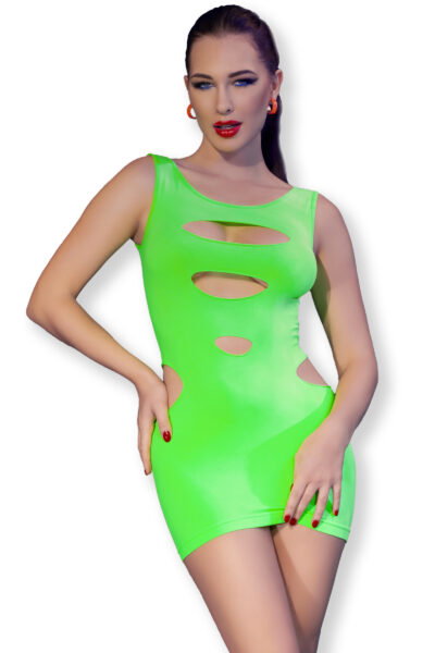 Chilirose Nahtloses Minikleid CR4621 neongrün – Bild 5
