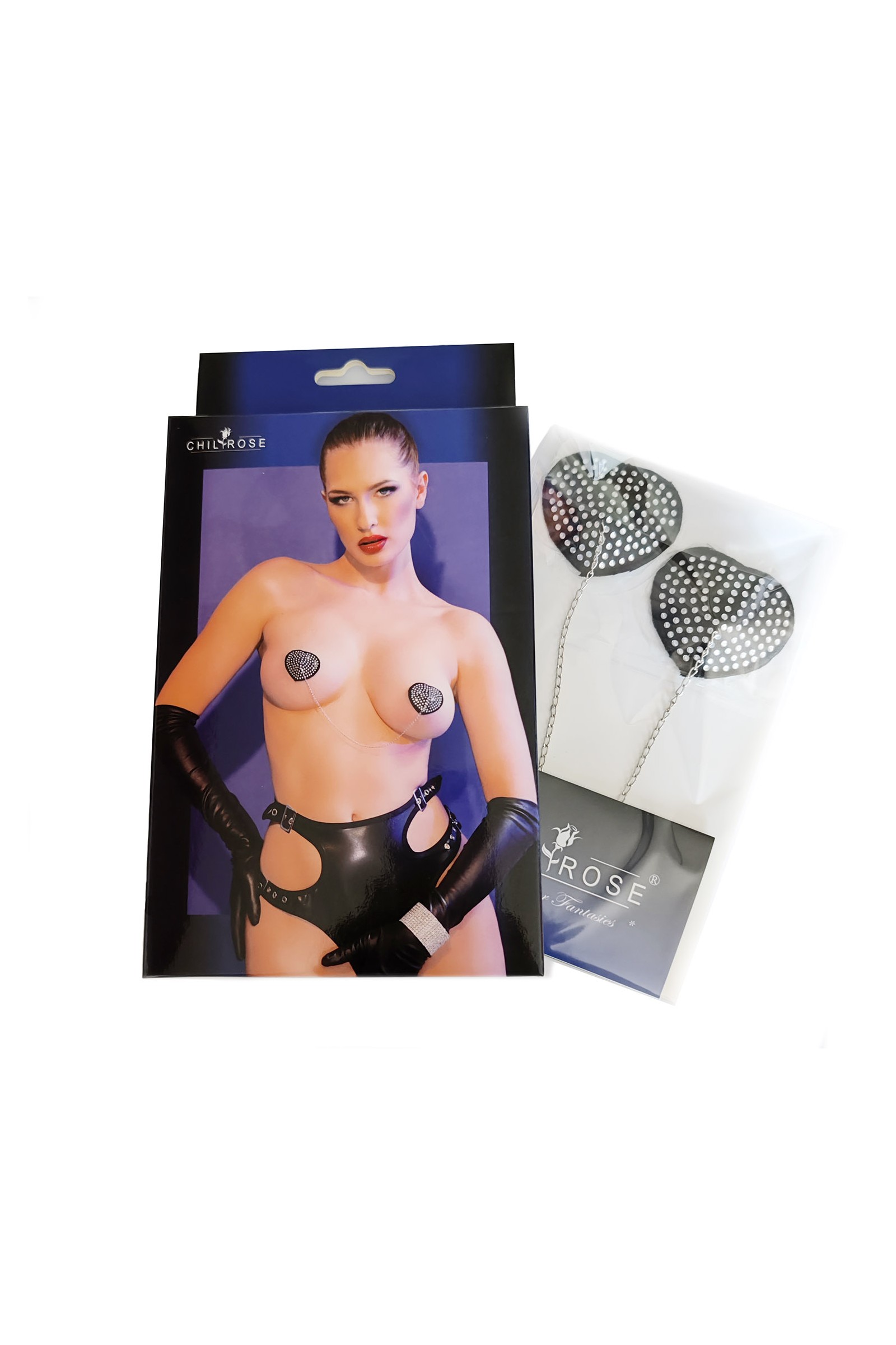 Chilirose Nipple Covers CR4662 schwarz/silber – Bild 2