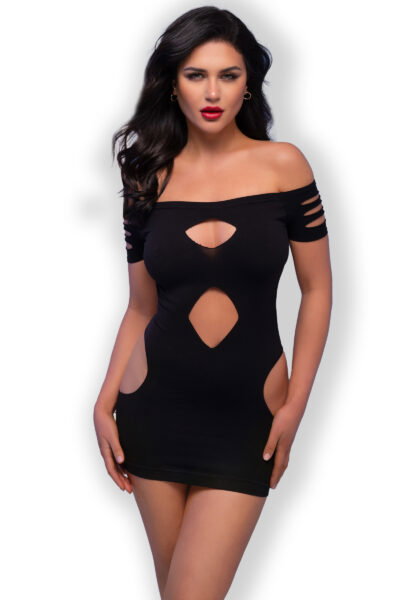 Chilirose Nahtloses Minikleid CR4671 schwarz – Bild 3