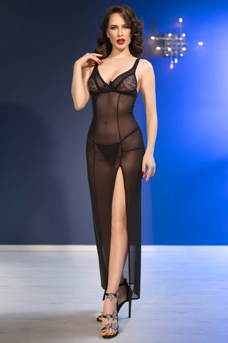 Chilirose Langes Babydoll CR4723 schwarz
