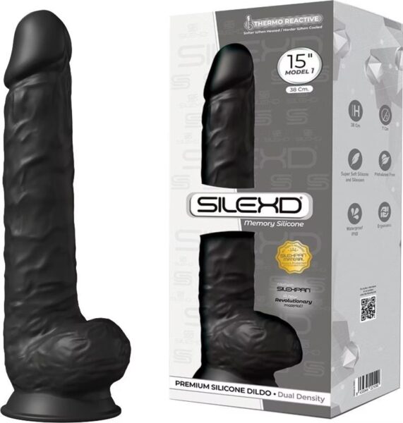 SILEXD DILDO MODEL 1 BLACK 15 INCH ORIGINAL