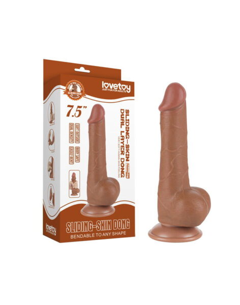 Alternative view of LOVETOY SLIDING SKIN DILDO 19,5 CM BRAUN 10069