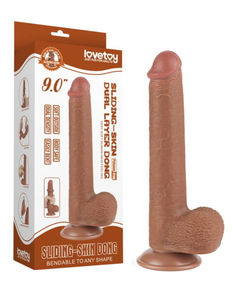 LOVETOY SLIDING SKIN DILDO 22 CM BRAUN 10076 – Bild 3