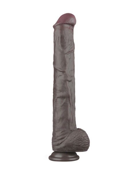 LOVETOY NATURE DILDO XXL Dual Layered Bendable DUNKELBRAUN