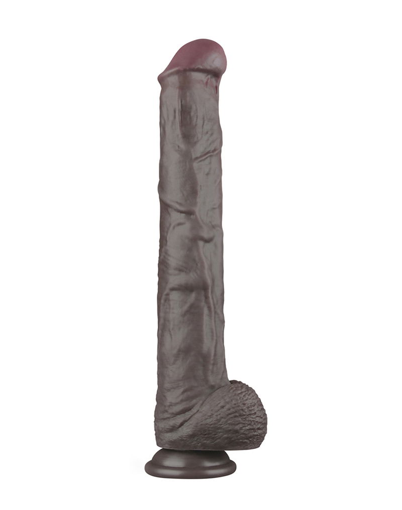 LOVETOY NATURE DILDO XXL Dual Layered Bendable DUNKELBRAUN