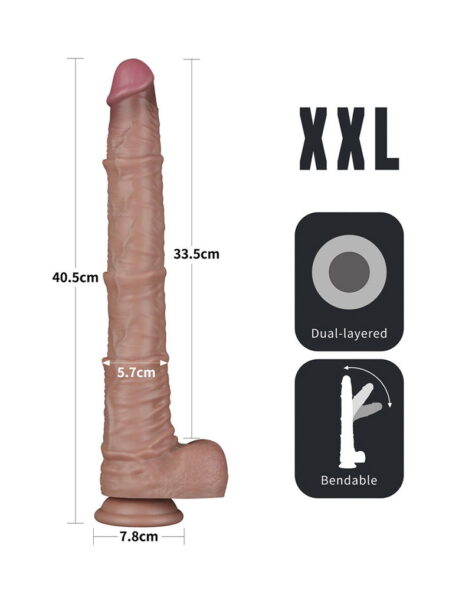 LOVETOY NATURE DILDO XXL Dual Bendable NATUR – Bild 3