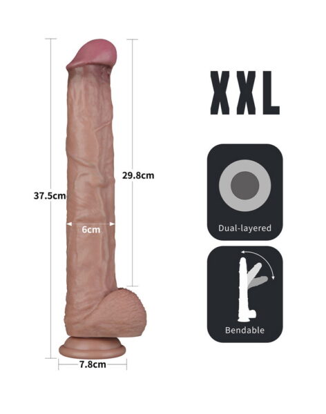 Alternative view of LOVETOY NATURE DILDO XXL Dual Layered Bendable NATUR