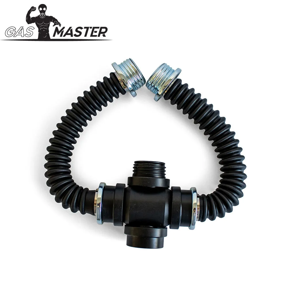 GASMASTER RD40 Gas Mask Cross Adapter mit Schläuchen