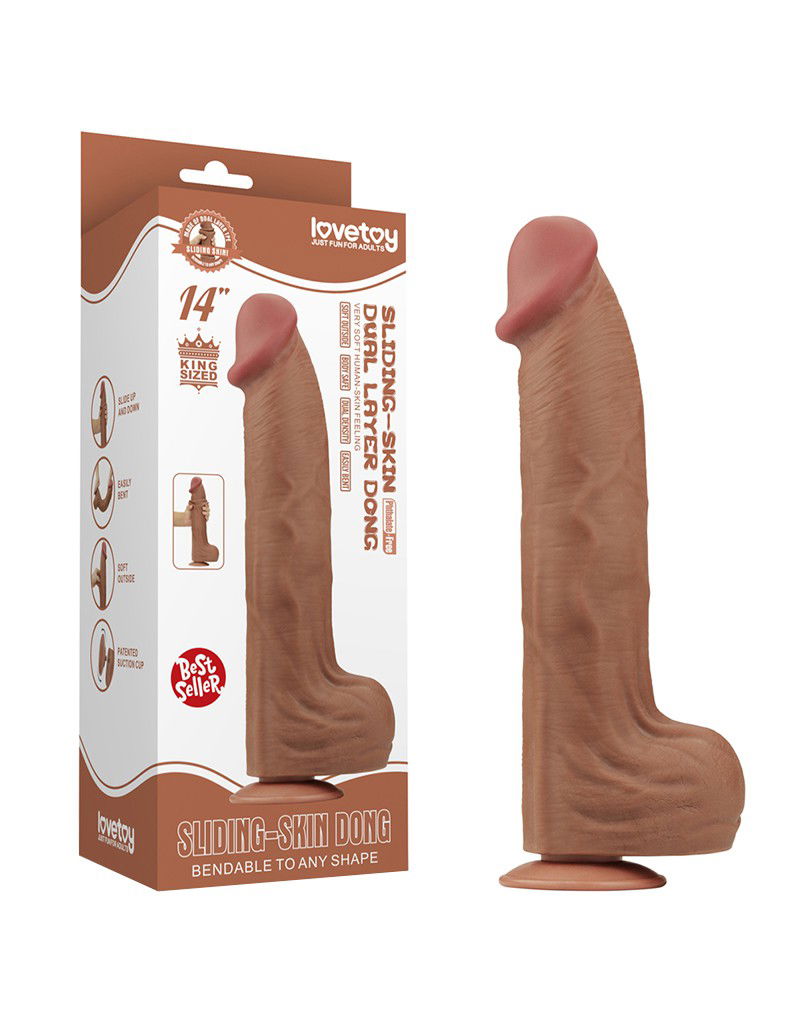 LOVETOY SLIDING SKIN DILDO 36 CM BRAUN – Bild 15