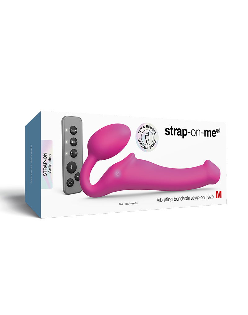 STRAP ON ME SILIKON VIBRO DILDO FUCHSIA M – Bild 2