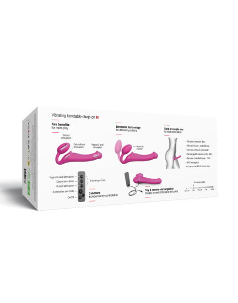 STRAP ON ME SILIKON VIBRO DILDO FUCHSIA M – Bild 3
