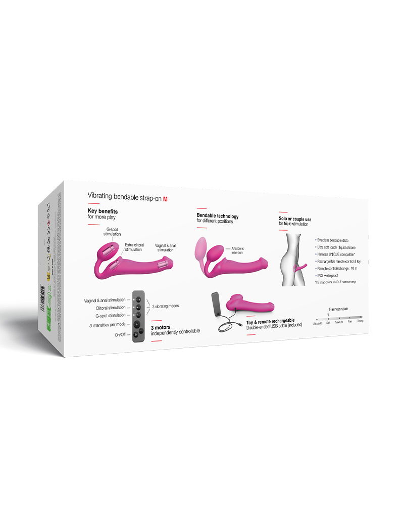 STRAP ON ME SILIKON VIBRO DILDO FUCHSIA M – Bild 3